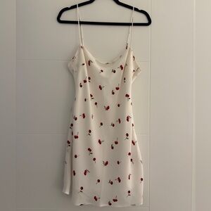 Abercrombie & Fitch Cream Mini Dress with Red Floral Print